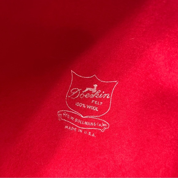 GEO. W. BOLLMAN & Co vintage doeskin felt wool hat with feather church wedding - Picture 9 of 10